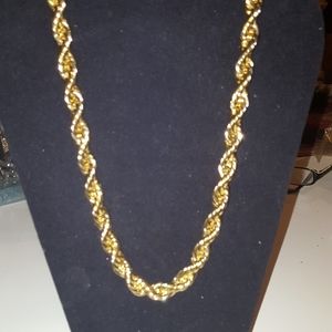 18i” GOLD TONE Thick Rope Necklaces Chain NEW .5IN new vintage UNISEX
